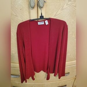Chico's travelers red dressy cardigan. Size 1. (US size 8) great condition